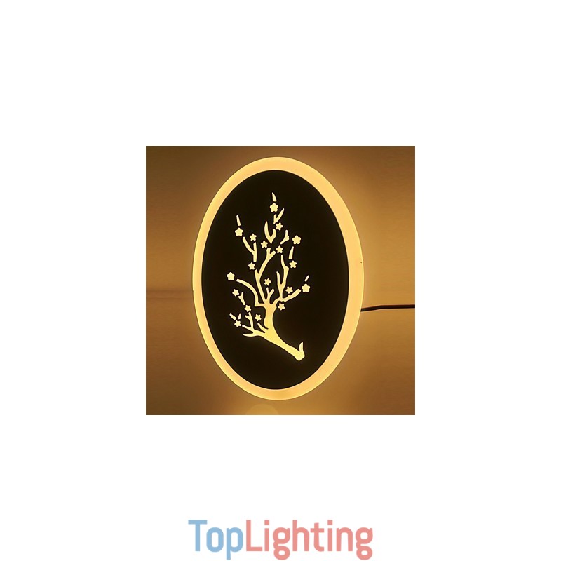 Plum Carved Acrylic Scrub Wall Light Round Shaped Bedside Lamp Corridor Lights Warm White AC220V