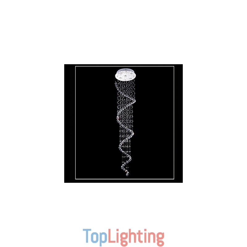 Crystal Pendant Light Chandelier Lighting 5 Lights Silver Canpoy Clear K9 Crystal Helix Ceiling Lamps