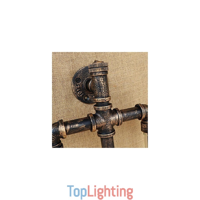 American Themed Restaurant Bar Iron With Switch Water Pipe Wine Bottle Wall Lamp Amber