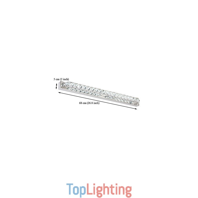 Long High Quality Mirror Lamp Bathroom Lights Metal and Crystal Wall Light