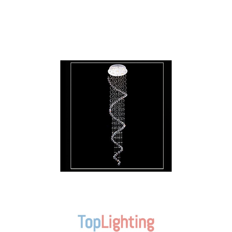 Crystal Pendant Light Chandelier Lighting 5 Lights Silver Canpoy Clear K9 Crystal Helix Ceiling Lamps