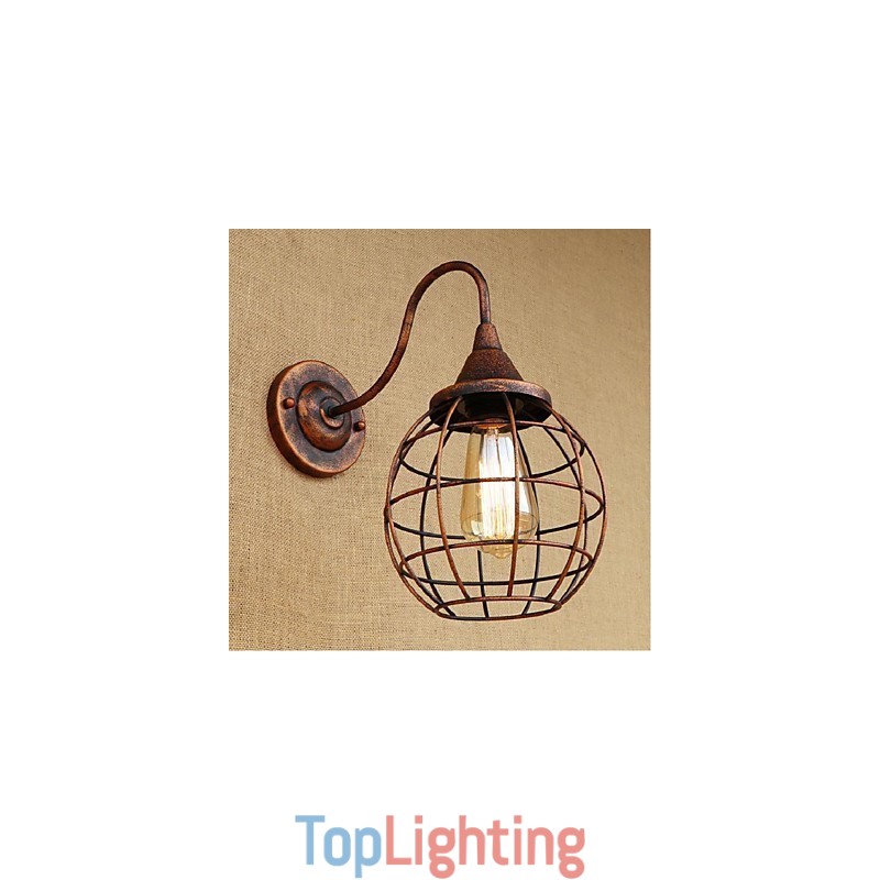 Simple And Retro Creative Personality Rust Color American wall lamp Wall Sconces Wall Light
