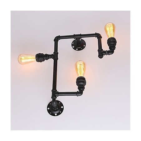 Vintage Industrial Pipe Wall Lights Black Creative Lights Restaurant Cafe Bar Decoration lighting With 3 Light Painted Finish Vintage Industrial Pipe Wall Lights Black Creative Lights Restaurant Cafe Bar Decoration lighting With 3 Light Painted Finish