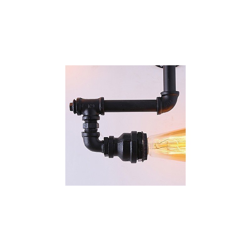 Vintage Industrial Pipe Wall Lights Black Creative Lights Restaurant Cafe Bar Decoration lighting With 3 Light Painted Finish