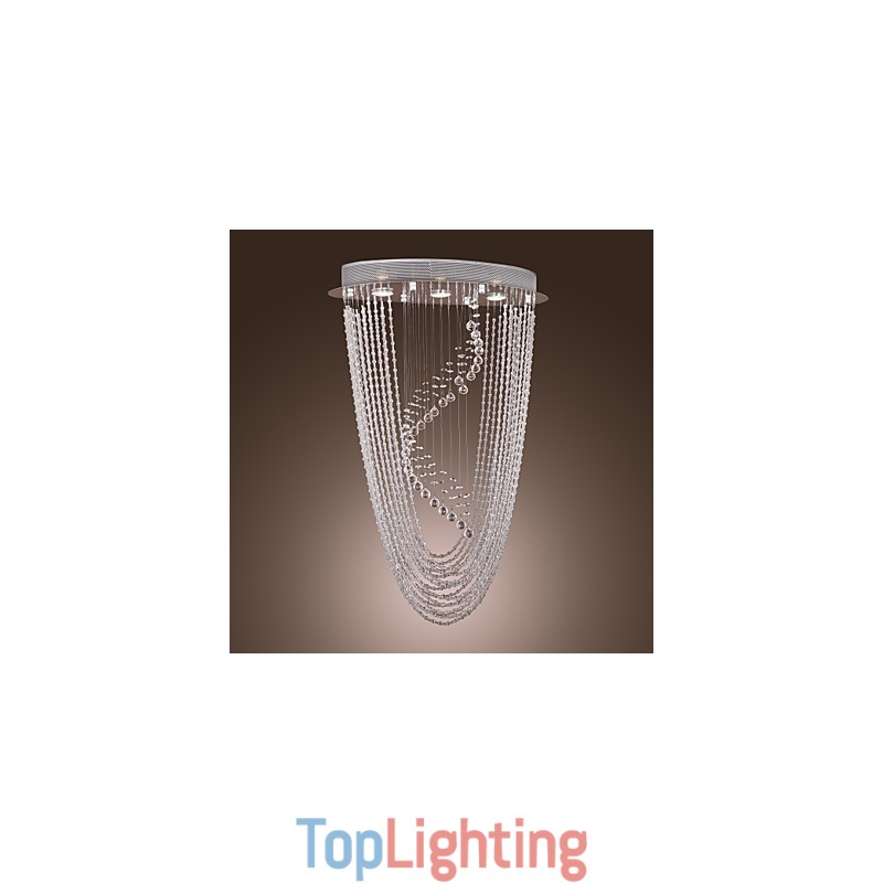 Modern Contemporary Crystal Chrome Chandelier Flush Mount