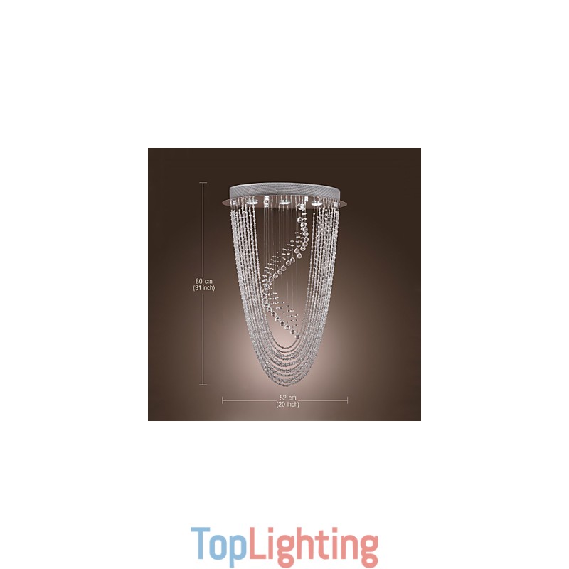 Modern Contemporary Crystal Chrome Chandelier Flush Mount