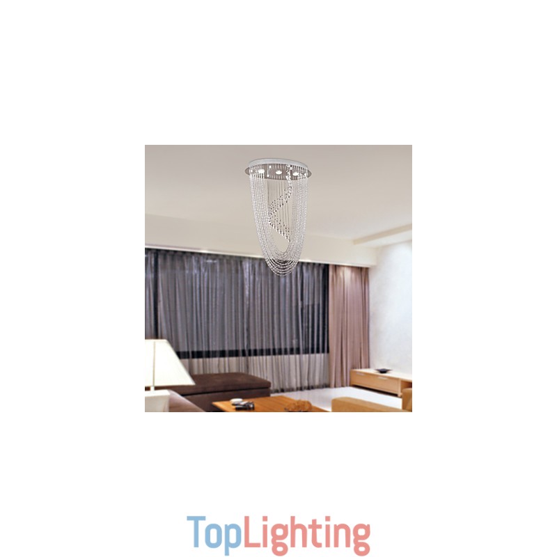 Modern Contemporary Crystal Chrome Chandelier Flush Mount