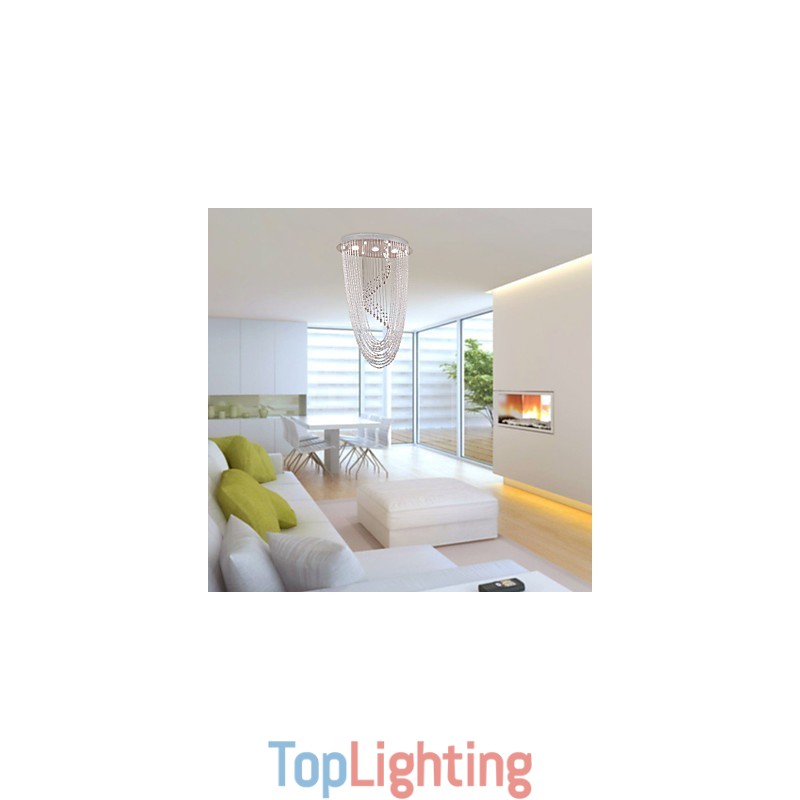 Modern Contemporary Crystal Chrome Chandelier Flush Mount