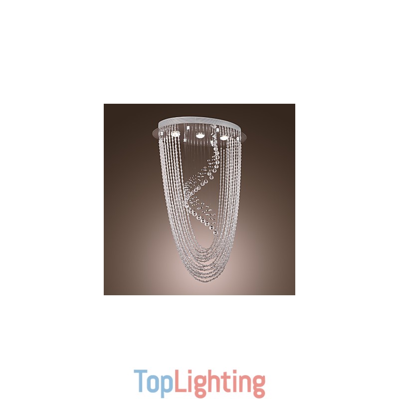 Modern Contemporary Crystal Chrome Chandelier Flush Mount