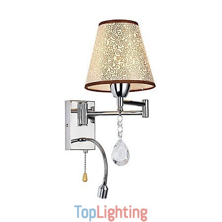 Wall Lamp for Bedroom Reading Lamp Fabric Lamp Modern Comtemporary Country Chrome Feature for Crystal Swing Arm Wall Lamp for Bedroom Reading Lamp Fabric Lamp Modern Comtemporary Country Chrome Feature for Crystal Swing Arm