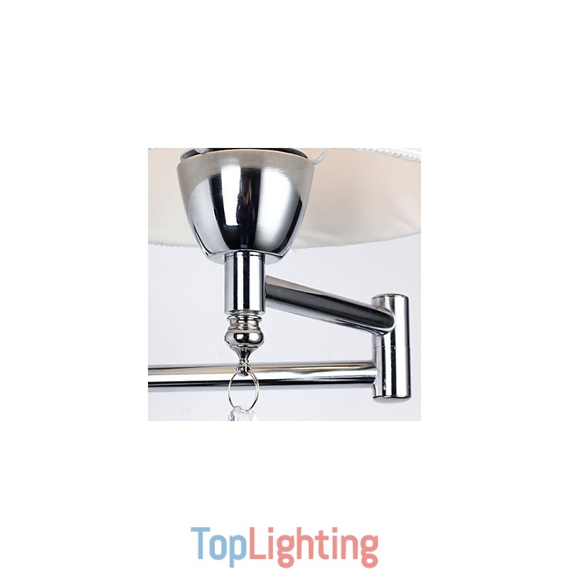 Wall Lamp for Bedroom Reading Lamp Fabric Lamp Modern Comtemporary Country Chrome Feature for Crystal Swing Arm