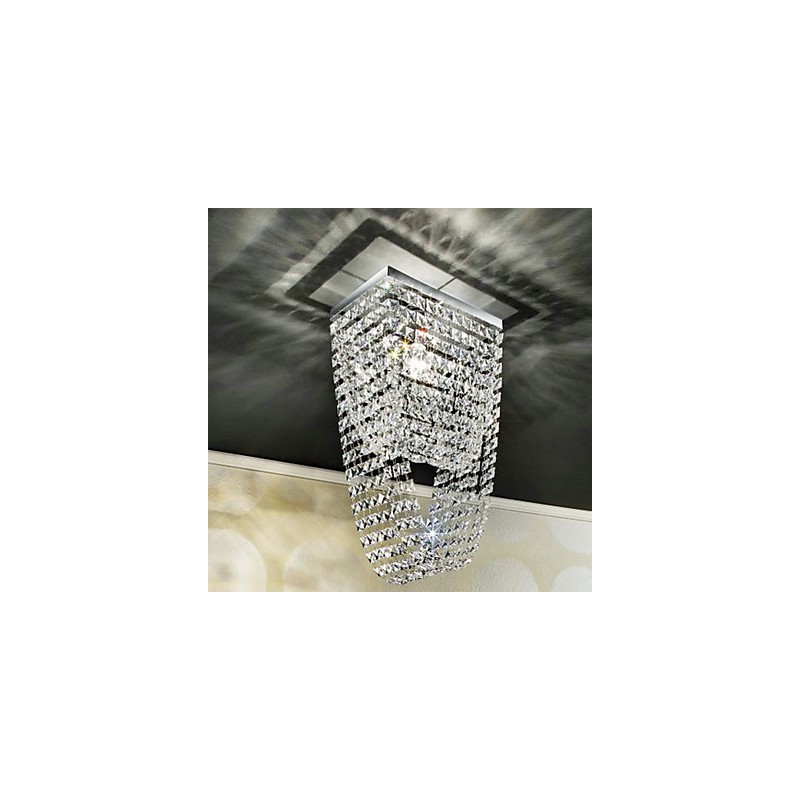 Modern Contemporary Crystal Mini Style Electroplated Flush Mount