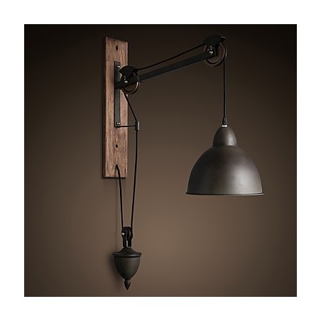 American country style wall lamp retro creative Wooden pulley wall lamp American country style wall lamp retro creative Wooden pulley wall lamp