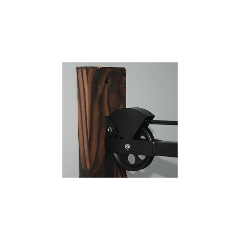 American country style wall lamp retro creative Wooden pulley wall lamp