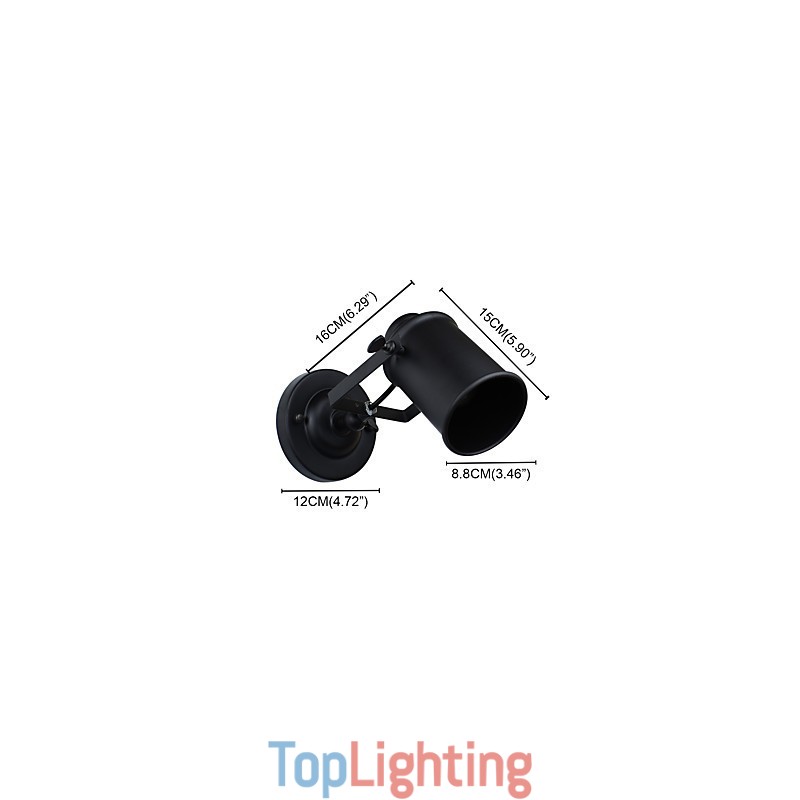 Painted Steel Wall Lamp Dumb Black American Coffee Decoration Retro Wall Light Lightsaber Lamp On Wall