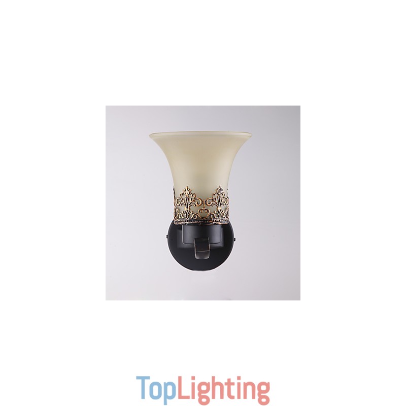 Single Head Amercian Countryside Vintage Metal with Glass Wall Lamp for the Canteen Room Living Room Entry Foyer Decorate Wall Lamp