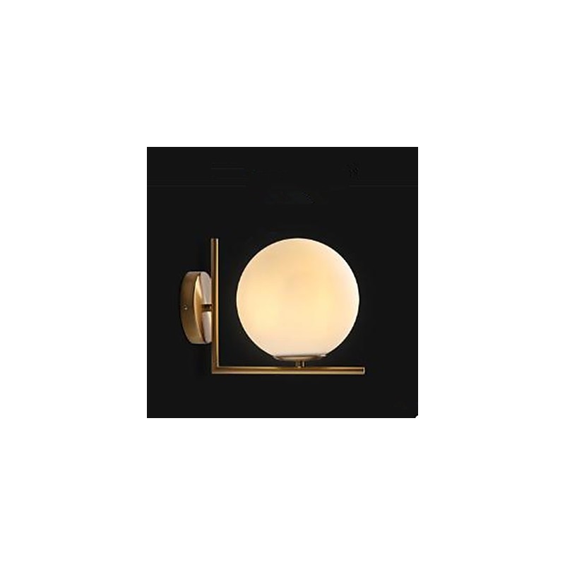 Contemporary And Contracted Glass Wall Lamp Wrought Iron Individuality