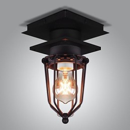 Retro Wrought Wall Lamp Single Head Antique Reminisced Lamp Loft American Iron Vintage Small Cages Ceiling Lamp