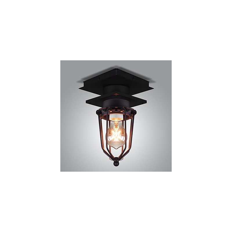 Retro Wrought Wall Lamp Single Head Antique Reminisced Lamp Loft American Iron Vintage Small Cages Ceiling Lamp