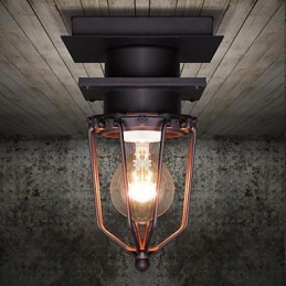 Retro Wrought Wall Lamp Single Head Antique Reminisced Lamp Loft American Iron Vintage Small Cages Ceiling Lamp