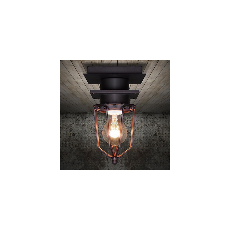 Retro Wrought Wall Lamp Single Head Antique Reminisced Lamp Loft American Iron Vintage Small Cages Ceiling Lamp