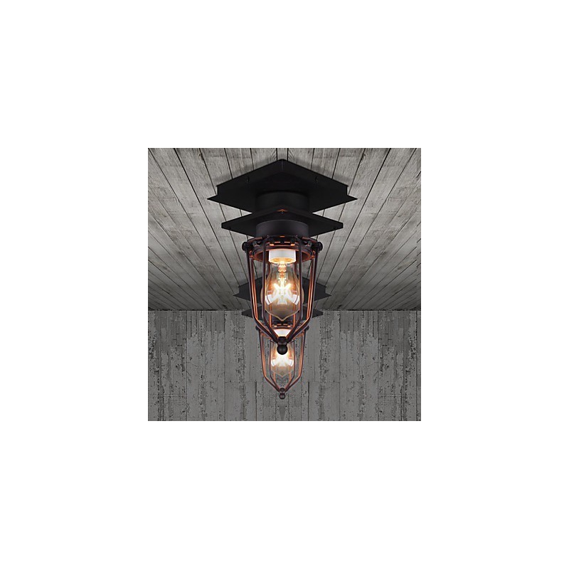 Retro Wrought Wall Lamp Single Head Antique Reminisced Lamp Loft American Iron Vintage Small Cages Ceiling Lamp