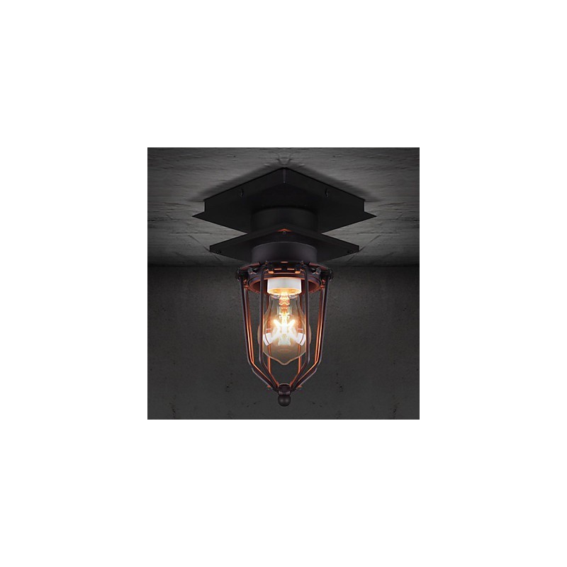 Retro Wrought Wall Lamp Single Head Antique Reminisced Lamp Loft American Iron Vintage Small Cages Ceiling Lamp