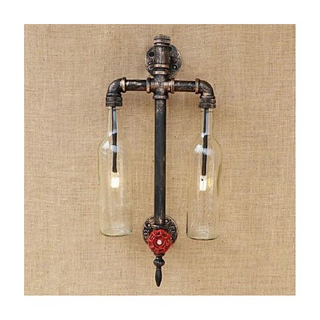 American Themed Restaurant Bar Iron With Switch Water Pipe Wine Bottle Wall Lamp Transparent American Themed Restaurant Bar Iron With Switch Water Pipe Wine Bottle Wall Lamp Transparent