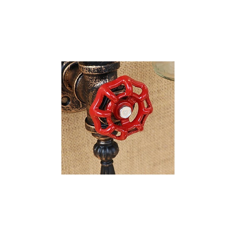 American Themed Restaurant Bar Iron With Switch Water Pipe Wine Bottle Wall Lamp Transparent