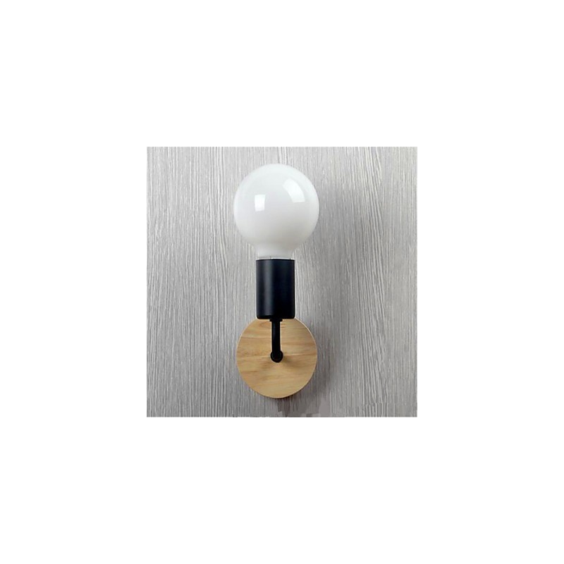 Modern Minimalist Creative Personality Wood Iron Lamp Corridor Balcony Bedroom Bedside Iron Wall Lamp