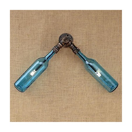 Retro American Village Creative Industry Wind Designer Water Bottle Wall Lamp Wall Light Blue