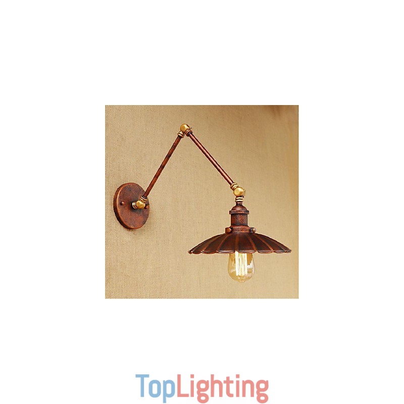 Long arm Half rust Retro Creative Nostalgic Retractable Folding Wall Sconces Wall Light