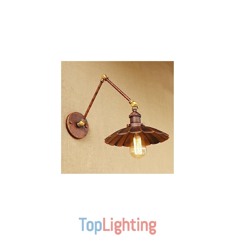 Long arm Half rust Retro Creative Nostalgic Retractable Folding Wall Sconces Wall Light