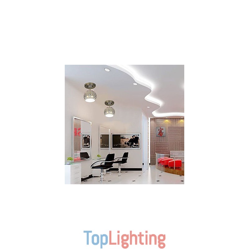 Modern Contemporary Mini Style Electroplated Metal Flush Mount