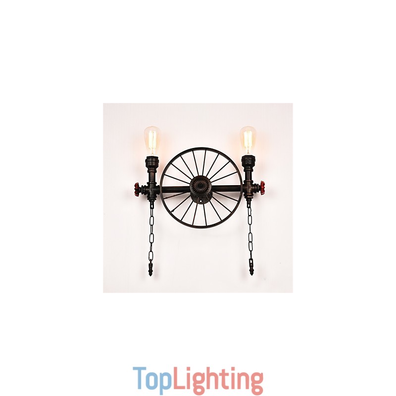 Vintage Industrial Pipe Wall Lights Creative Lights Restaurant Cafe Bar Decoration lighting With 2 Light Painted Finish