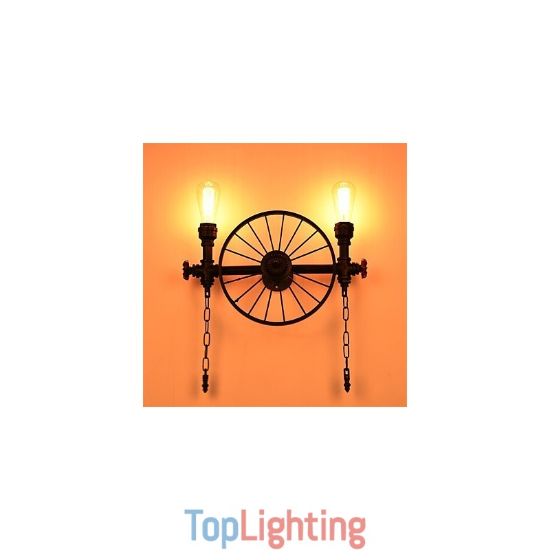 Vintage Industrial Pipe Wall Lights Creative Lights Restaurant Cafe Bar Decoration lighting With 2 Light Painted Finish