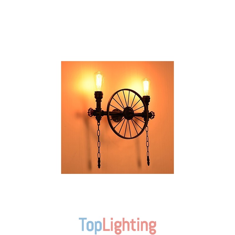 Vintage Industrial Pipe Wall Lights Creative Lights Restaurant Cafe Bar Decoration lighting With 2 Light Painted Finish