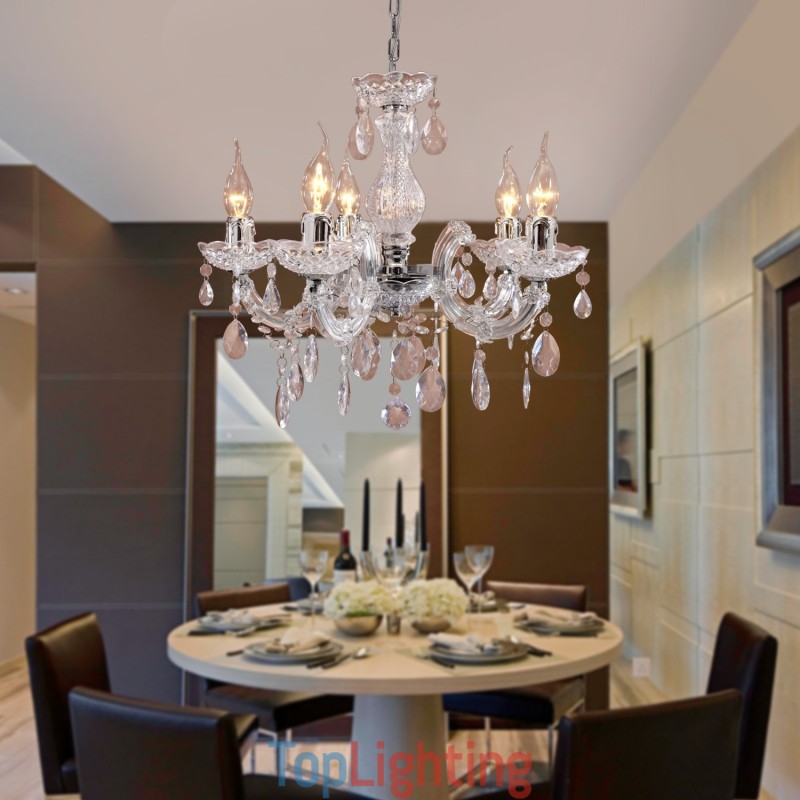 Upligh Chrome Ceiling Lamp Candle light Acrylic Fixture Chandelier Pendant