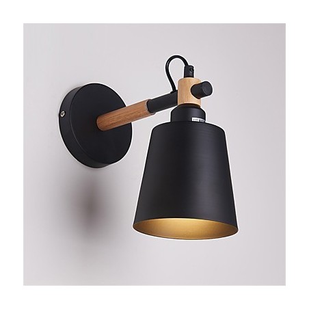 Vintage Wood Art Deco Metal Metal Rustic Wall Sconce Living Room Dining Room Hallway Wall Lamp Black White Optional Vintage Wood Art Deco Metal Metal Rustic Wall Sconce Living Room Dining Room Hallway Wall Lamp Black White Optional