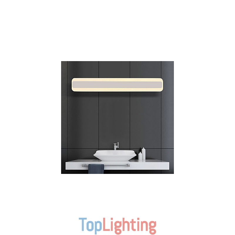 Integrated Modern Contemporary Chrome Feature for Ambient Light Bathroom Lighting Wall Light