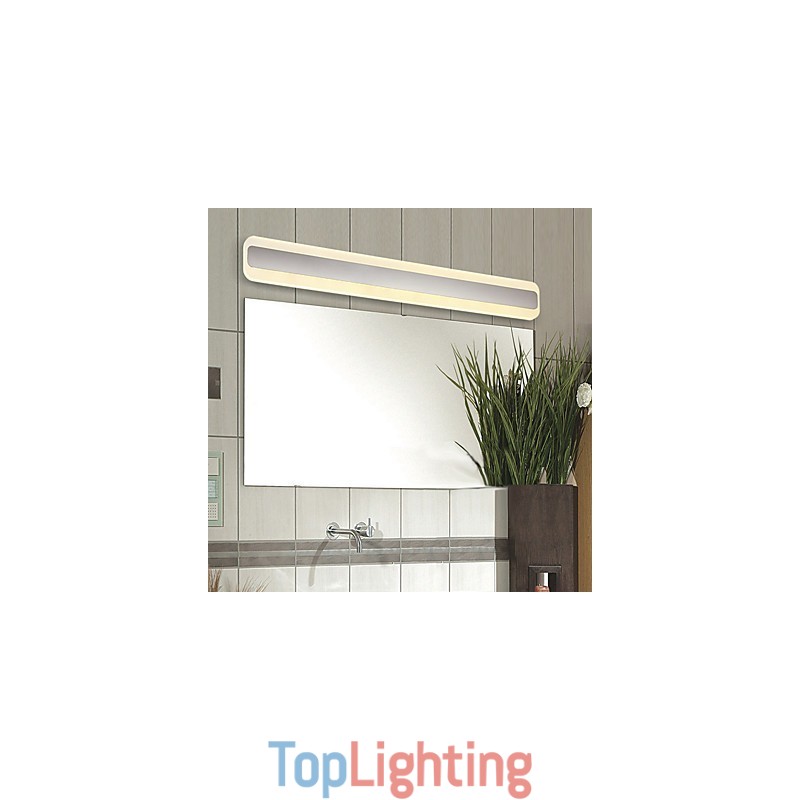 Integrated Modern Contemporary Chrome Feature for Ambient Light Bathroom Lighting Wall Light