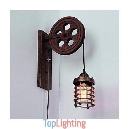 Industrial Retro Iron Wall Lamp Creative Personality Lift Pulley Wall Lamp Industrial Retro Iron Wall Lamp Creative Personality Lift Pulley Wall Lamp
