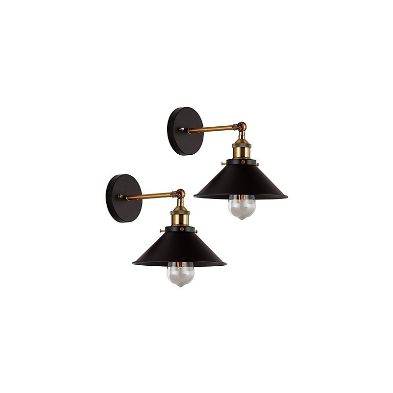 2 pcs Metal Wall Sconces Industrial Wall Light Vintage Edison Simplicity Lamp for Cafe Club Bar Lighting