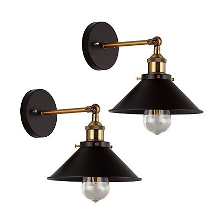 2 pcs Metal Wall Sconces Industrial Wall Light Vintage Edison Simplicity Lamp for Cafe Club Bar Lighting 2 pcs Metal Wall Sconces Industrial Wall Light Vintage Edison Simplicity Lamp for Cafe Club Bar Lighting