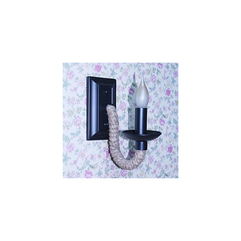 Hemp Rope Retro Wall Lamp Creative Personality Bar Iron Candle Lamp