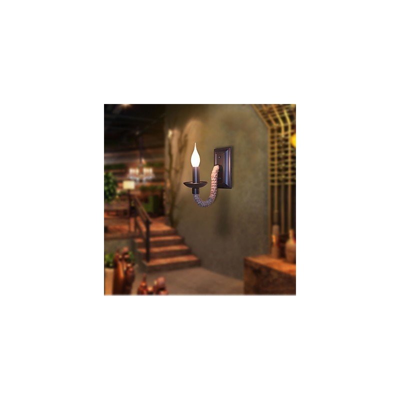 Hemp Rope Retro Wall Lamp Creative Personality Bar Iron Candle Lamp
