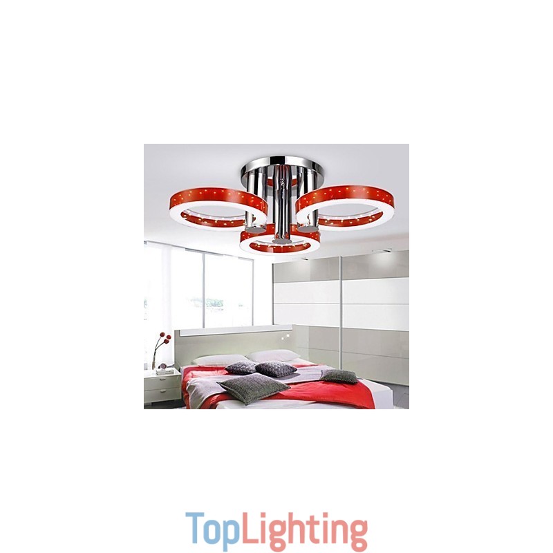 Modern Contemporary Chrome Metal Chandelier Flush Mount