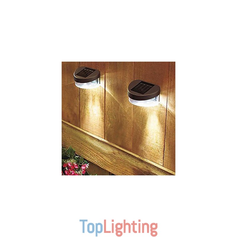 White Light Solar Light Path Wall Landscape Mount Garden Fence Light