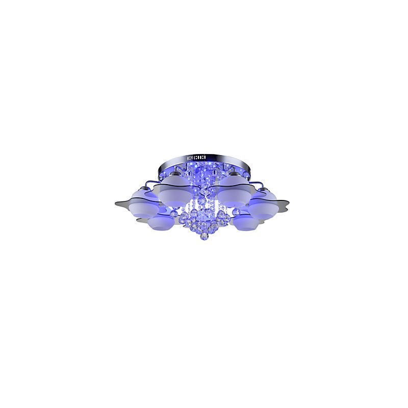 Remoter Control 7 Lights with Blue Redss Modern Ceiling Light Flush Mount
