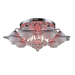 Remoter Control 7 Lights with Blue Redss Modern Ceiling Light Flush Mount